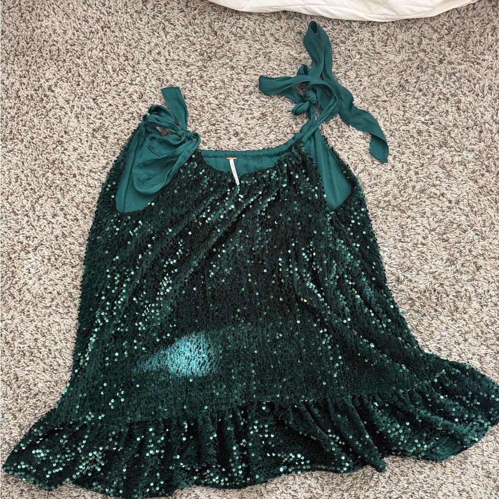 Free People Green Sequin Mini Dress